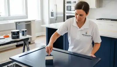 Professional cabinet painting in Loveland CO kitchen by expert house painters for smooth modern finish