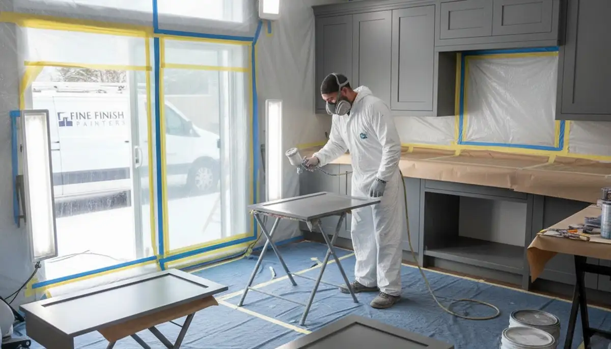Professional cabinet painting in Loveland, CO kitchen by expert house painters