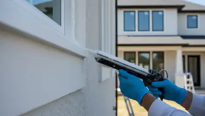 Professional caulking and sealing on Loveland CO home exterior for weatherproof protection
