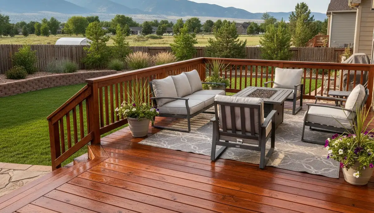 Professional deck staining and wood restoration in Loveland, CO enhancing outdoor durability and beauty