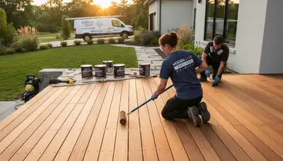 Professional deck staining and refinishing in Loveland, CO protecting wood from sun and weather damage