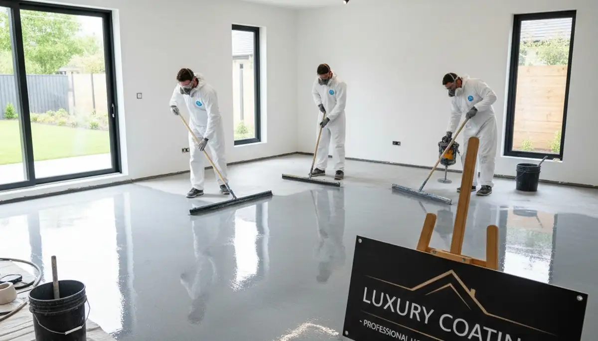 Professional epoxy floor coating in Loveland CO garage by expert painters for durable finish