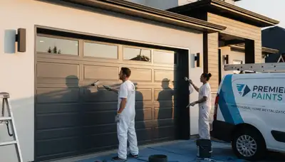 Professional garage door painting in Loveland CO enhancing curb appeal with durable exterior finish