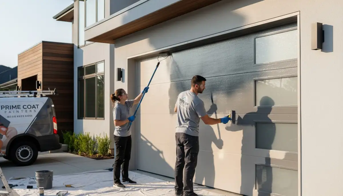 Professional garage door painting in Loveland CO enhancing curb appeal with durable exterior finishes