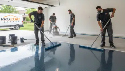 Epoxy garage floor coating in Loveland, CO with durable, glossy finish by local painting experts
