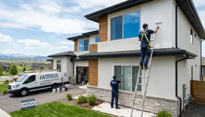 Professional house painters in Loveland CO painting exterior home siding for a fresh modern look