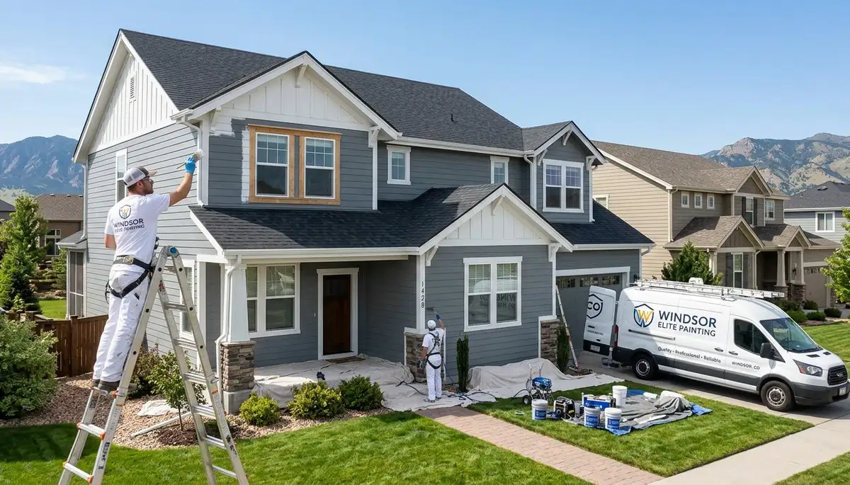 Professional house painters enhancing home exterior color in Loveland, CO