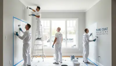 Professional interior house painters working in Loveland, CO home with fresh wall color finish