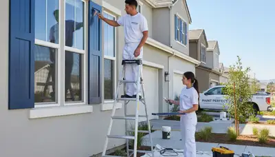 Professional shutter painting on Loveland CO home exterior by expert house painters