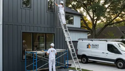 Professional siding painting on a Loveland CO home by expert exterior house painters