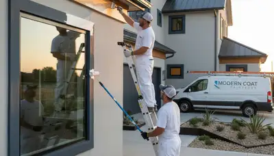 Professional trim and fascia painting on a Loveland, CO home by expert house painters