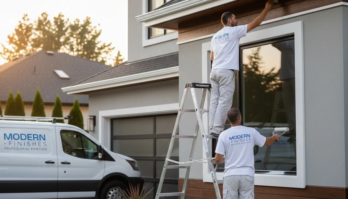 Professional trim and fascia painting on a Loveland, CO home exterior by expert house painters