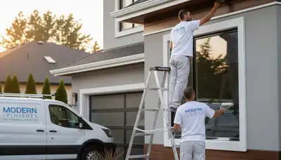 Professional trim and fascia painting on a Loveland, CO home exterior by expert house painters