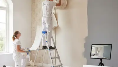 Professional wallpaper removal and surface prep by house painters in Loveland, CO