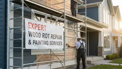 Wood rot repair and exterior house painting in Loveland, CO by expert restoration contractors